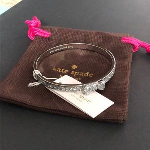 Kate spade silver bow bangle bracelet